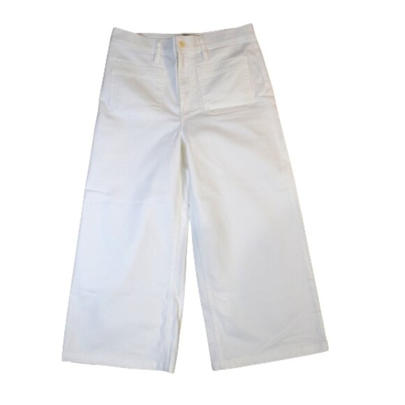 J. Crew Point Sur Wide Leg Crop Jeans White Size 29 High Rise Nautical Chic - Picture 1 of 14